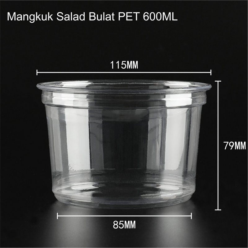 Mangkuk Salad Plastik PET Sekali Pakai 2