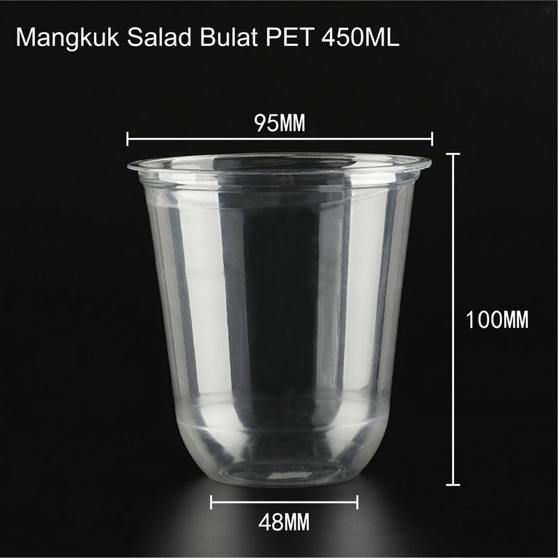 Mangkuk Salad Plastik PET Sekali Pakai 3