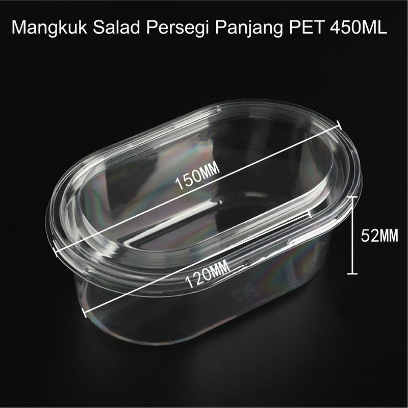 Mangkuk Salad Plastik PET Sekali Pakai 4